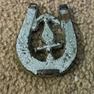Vintage Cast Iron Horseshoe With anchor